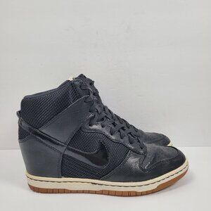 Nike Dunk Sky Hi Wedge Women's Black Sneakers 579763-001 US Size 9